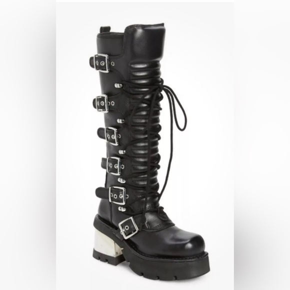 Jeffrey Campbell Gakactix B Platform Buckle Knee High Boots $400 - Picture 8 of 14